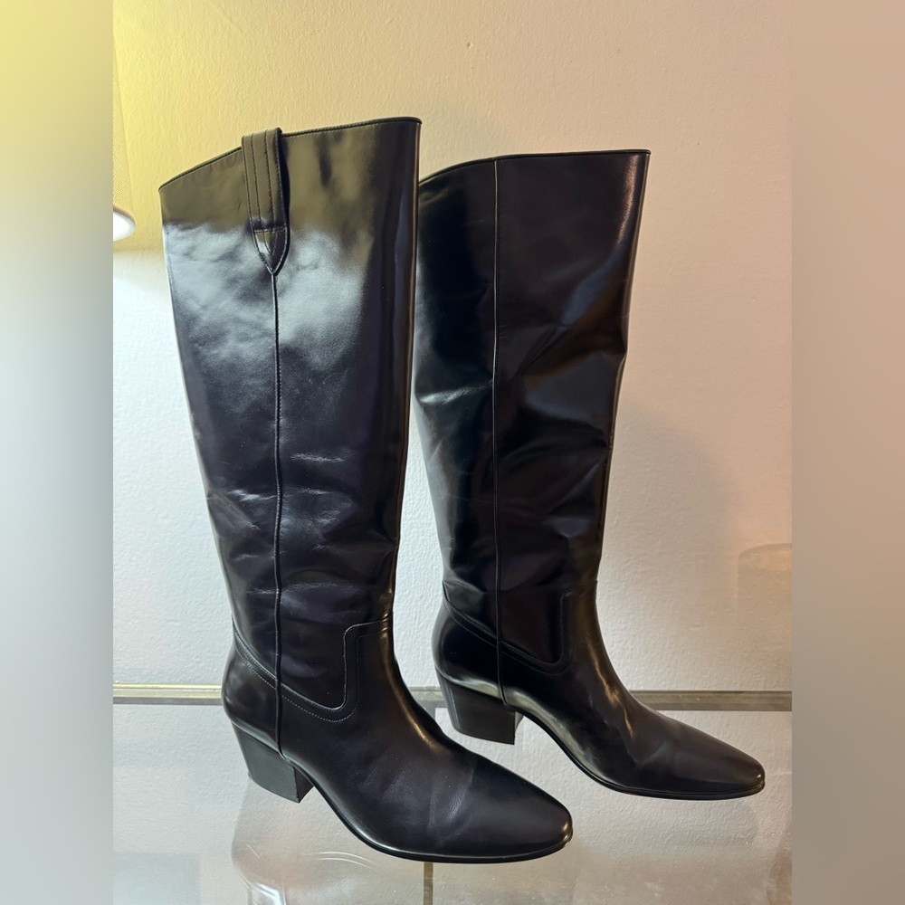 J.Crew Tall Leather Boots in Black size 6